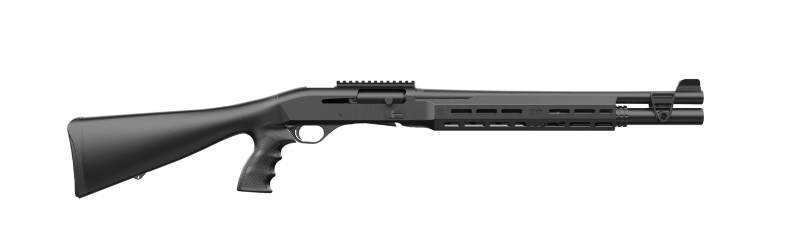 Retay USA 724 Patrol semi-automatic 12 gauge shotgun in black with pistol grip and 18.5-inch barrel
