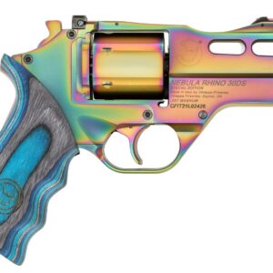 Chiappa Rhino 30DS .357 Magnum revolver with 3-inch barrel and Nebula PVD finish, shown with fiber optic front and adjustable rear sights