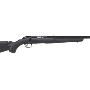 Ruger American Rimfire LRT Compact .22 LR youth bolt-action rifle with 18-inch satin blued barrel and adjustable fiber optic sights