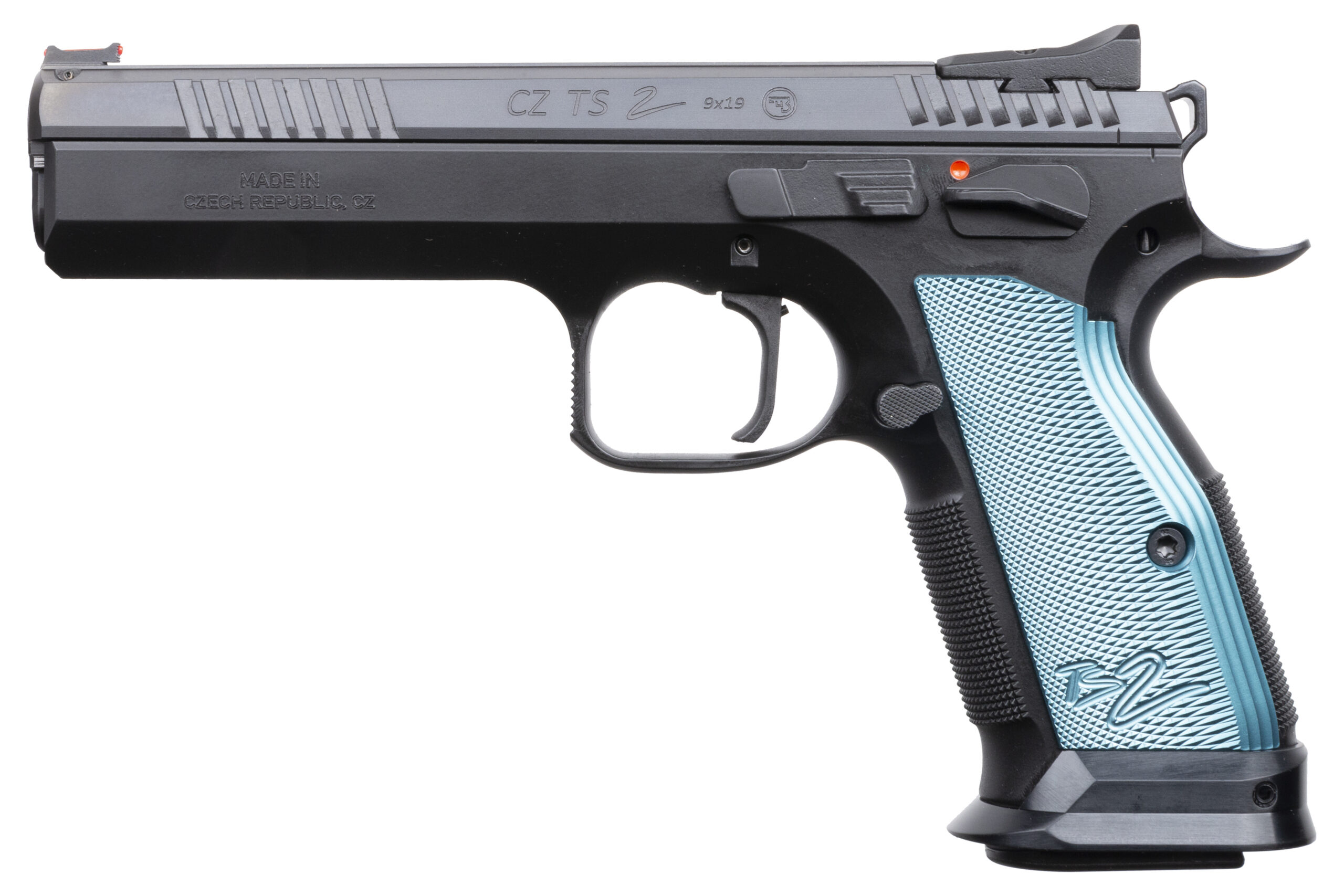 CZ TS2 SA 9MM FS 20RD - BLACK POLYCOAT BLUE GRIP