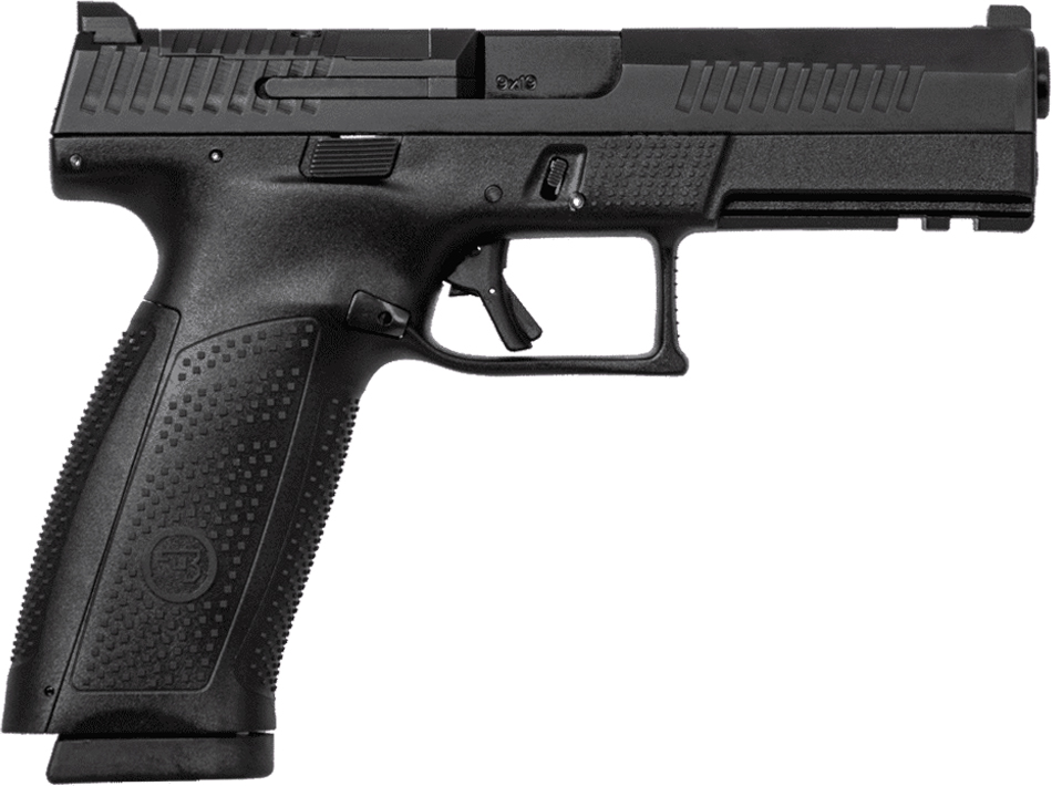 CZ P-10 F 9mm Striker-Fired Pistol – Optic Ready, Black, 19+1 Capacity