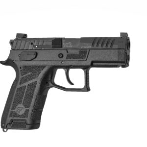 CZ P-09 C Nocturne 9mm semi-auto pistol in black with optic-ready serrated slide and 3-dot fixed sights