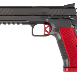 Dan Wesson DWX LT Rail 9mm semi-auto pistol with optic-ready slide and Picatinny rail, black finish, right-side view
