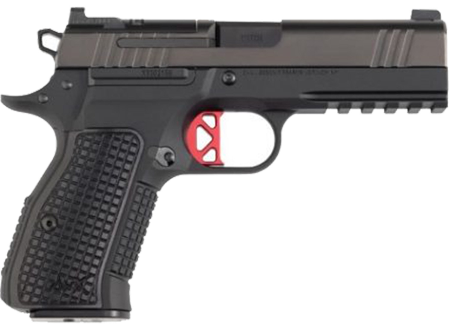 Dan Wesson DWX-C 9mm semi-automatic pistol in black with optic-ready serrated slide and front night sight