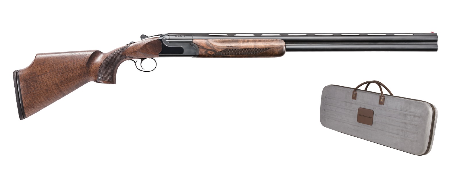 Charles Daly 214E Superior Compact Over/Under 12 Gauge Shotgun with 28-inch blued barrel and wood stock