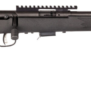 Savage 93 FV-SR bolt-action rifle in .22 WMR with threaded 16.5-inch matte blued barrel and black synthetic stock