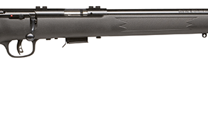 Savage Arms 93FV bolt-action rifle in .22 WMR with 21-inch heavy blued barrel and black synthetic stock
