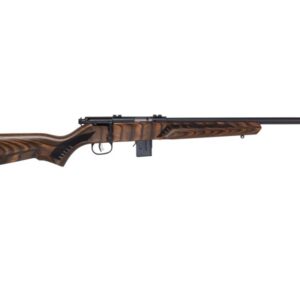 Savage Arms 93R17 Minimal bolt-action rifle in .17 HMR with 18-inch threaded matte black barrel and brown stock