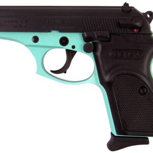Bersa Thunder 380 semi-automatic pistol in blue and black finish chambered in .380 ACP with serrated slide and 3-dot sights