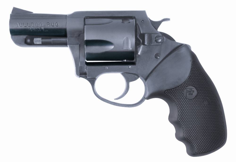Charter Arms Bulldog .44 S&W Special double/single action revolver with 2.5-inch blued barrel and fixed sights