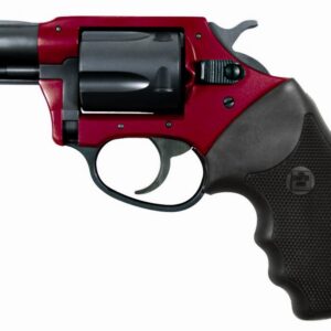Charter Arms Undercover Lite .38 Special revolver with red frame and black barrel, 2-inch snub-nose, right side view
