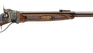 Pedersoli Sharps 1874 Old West single-shot rifle in .45-70 Government with 30-inch barrel and maple stock, right-side view