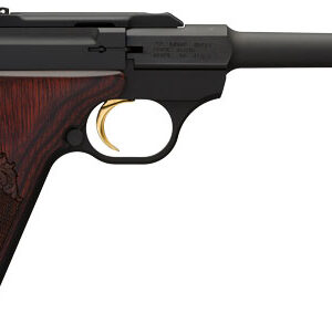 Browning Buck Mark Challenge .22 LR semi-auto pistol with 5.5-inch barrel and rosewood grips, right-side view