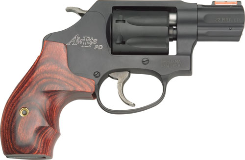 Smith & Wesson 351PD AirLite .22 WMR Revolver 1.875" Barrel 7-Round HiViz Front Sight Matte Black Wood Grip - Image 2