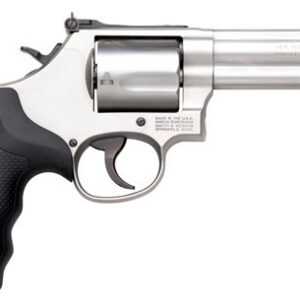 Smith & Wesson Model 69 .44 Magnum stainless revolver with 4.25-inch barrel and rubber grip, right-side profile view