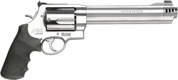 Smith & Wesson 460XVR revolver with 8.38-inch stainless barrel and rubber grips, chambered in .460 S&W Magnum