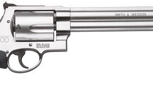 Smith & Wesson Model 500 revolver with 8.38-inch stainless barrel and rubber grip, chambered in .500 S&W Magnum