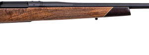 Weatherby 307 Adventure SD bolt action rifle in 25 WBY RPM with 26-inch blued barrel, muzzle brake, and walnut stock