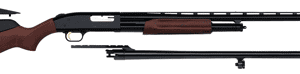 Mossberg 500 Combo 12 gauge pump-action shotgun with blued finish and wood stock, shown with 28-inch ventilated rib barrel