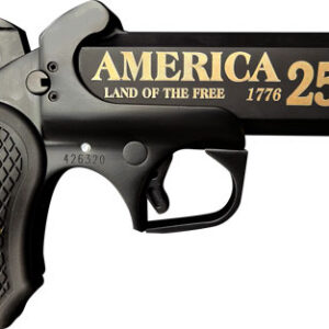 Bond Arms 250th Anniversary Derringer in .45 Long Colt/.410 with 4.25-inch barrel and Black Cerakote finish, shown with B6 grips