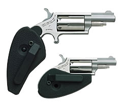 North American Arms Mini Revolver .22 Magnum 1-1/8 inch barrel with folding holster grip combo in stainless steel