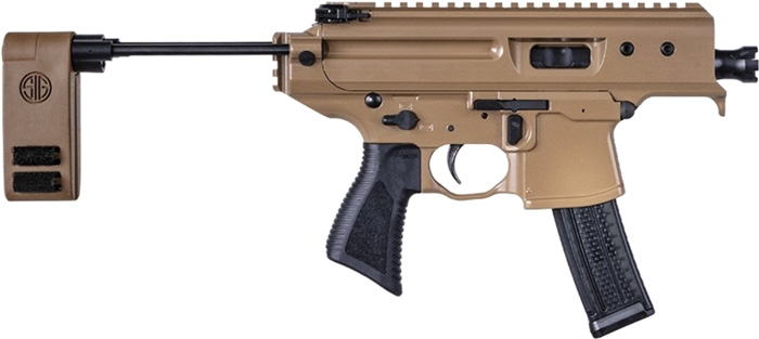 SIG MPX COPPER HEAD 9MM 3.5" - 2-POSITION BRACE (1)20RD TAN