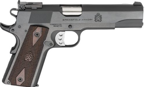 Springfield Armory 1911 Garrison Target .45 ACP 5-inch blued semi-automatic pistol with adjustable rear sight