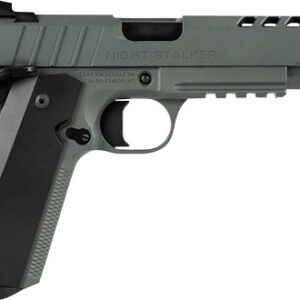 TISAS 1911 Night Stalker semi-auto pistol in gray finish chambered in .45 ACP with 5-inch barrel and night sight front