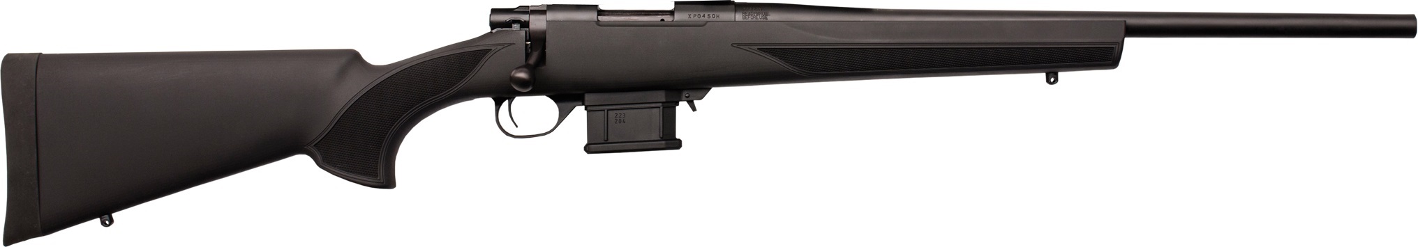 Howa Mini Action bolt-action rifle in 6.5mm Grendel with 20-inch threaded barrel and black synthetic stock