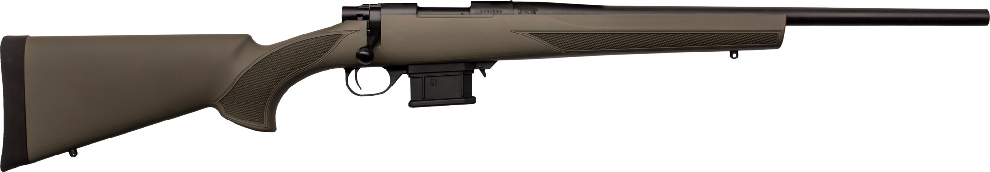 Howa Mini Action bolt-action rifle in 6.5mm Grendel with 22-inch threaded barrel and Olive Drab Green stock