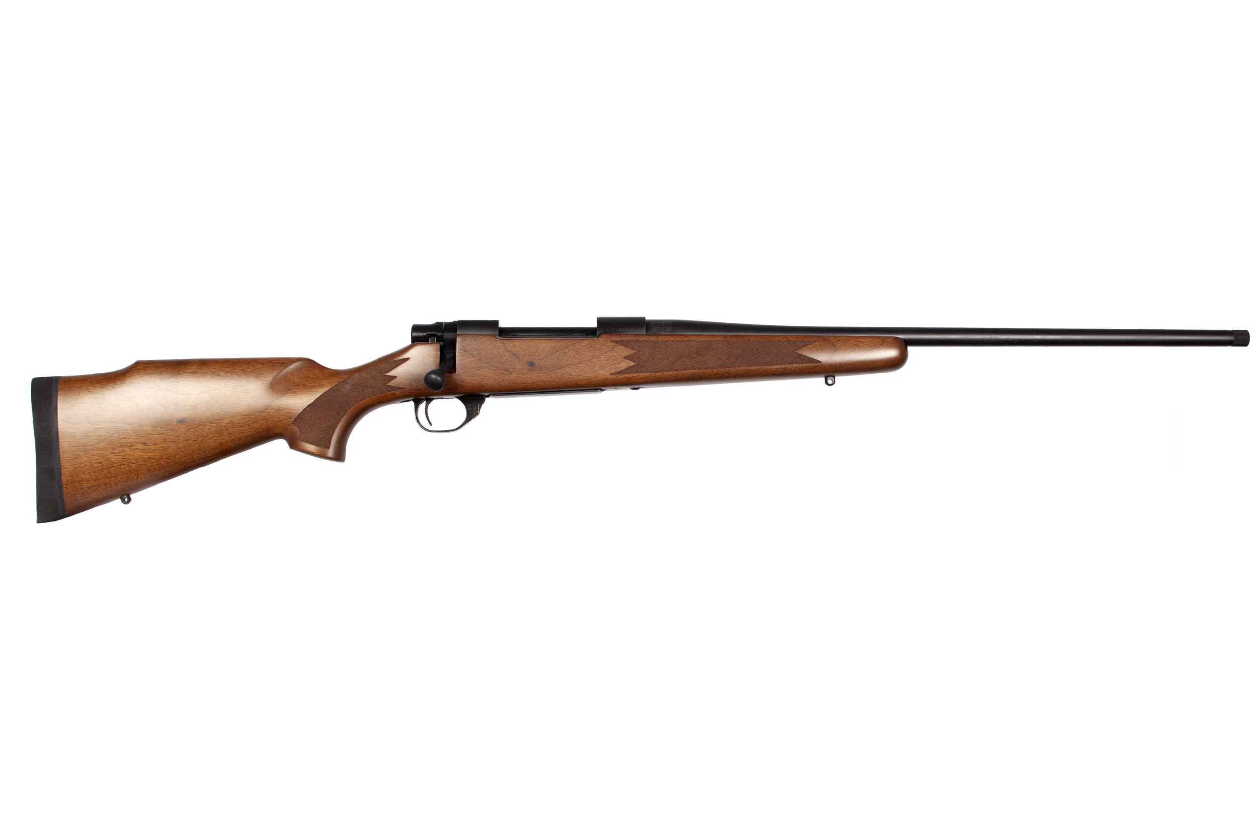 Howa Hunter bolt action rifle in .22-250 Remington with 22-inch threaded blued barrel