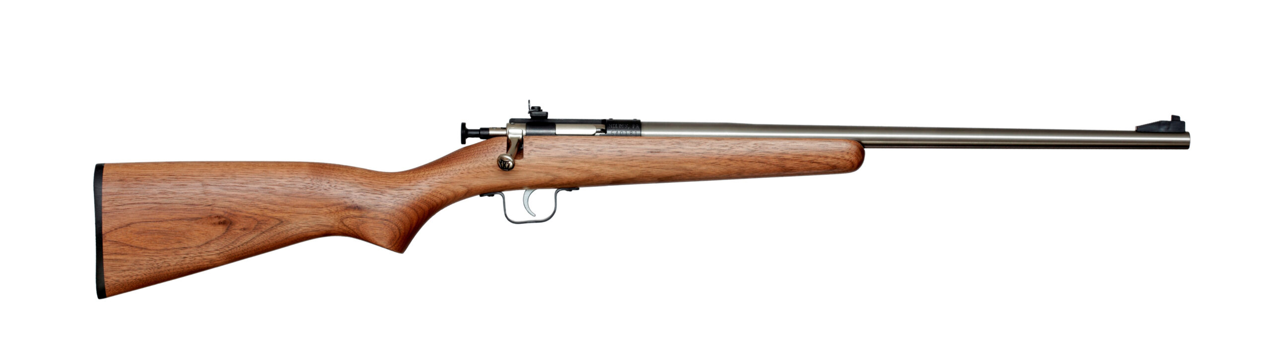 Keystone Sporting Arms Crickett KSA3238 youth single-shot .22 LR rifle with stainless barrel and walnut stock