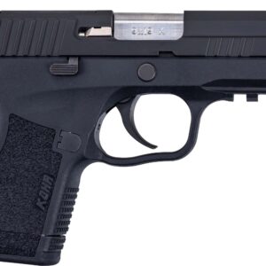 Kahr Arms KX9 9mm DAO semi-auto pistol in black with optic-ready serrated slide and white bar-dot combat sights