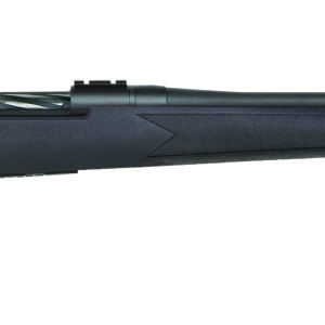 Mossberg Patriot bolt-action rifle in .450 Bushmaster with 20-inch matte blued barrel and black synthetic stock