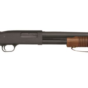 Mossberg 590 Night Stick 12 gauge pump action shotgun with 14-inch blued barrel and wood pistol grip