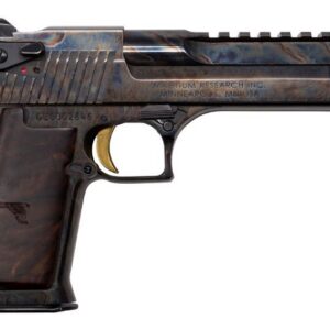 Magnum Research Desert Eagle .357 Magnum pistol with case color hardened finish and wood grips, 6-inch barrel, right side view
