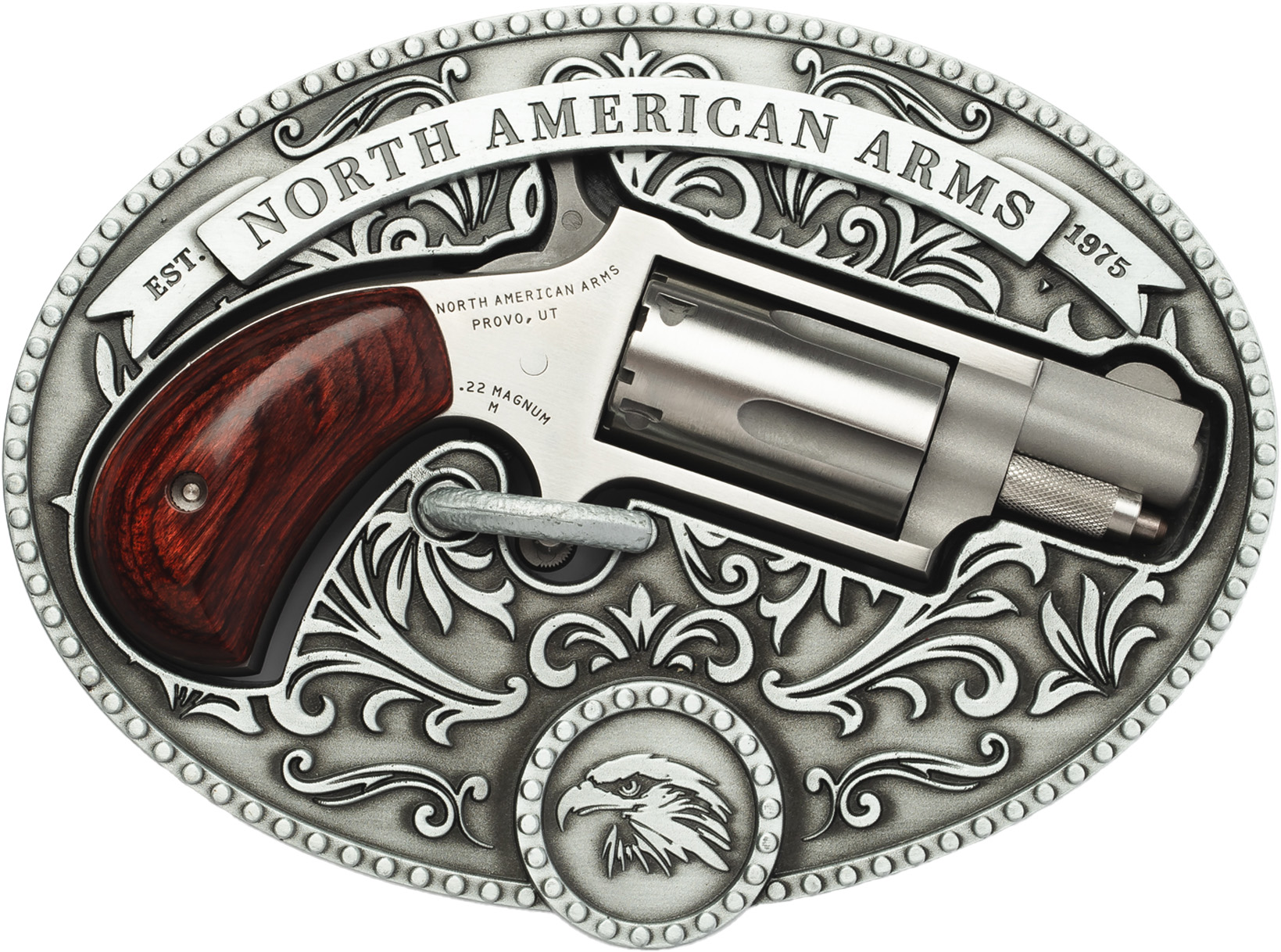 North American Arms Chuckwagon .22 Magnum mini revolver with 1.13-inch matte stainless barrel, right-side profile view