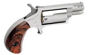North American Arms NAA-22MS-P Mini Revolver in .22 WMR with ported 1-1/8 inch stainless barrel, right-side view