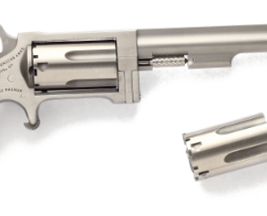North American Arms Sidewinder .22 Magnum .22 LR convertible single-action revolver with 4-inch stainless steel barrel
