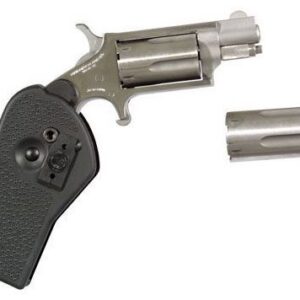 North American Arms Mini Revolver .22 Magnum .22 LR conversion combo with holster grip, stainless finish, 1-1/8 inch barrel