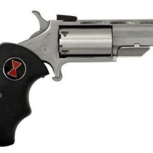 North American Arms Black Widow .22 LR 2-inch stainless steel single action revolver, right side view