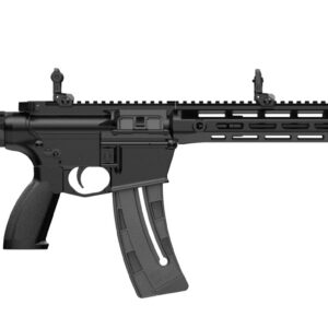 Retay USA RA22 semi-auto AR-style rifle in black with polymer M-LOK handguard and flip-up sights chambered in .22 LR