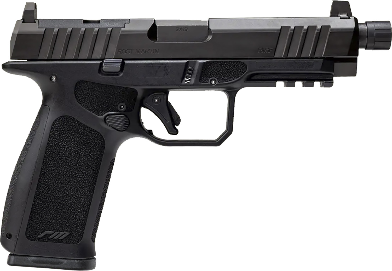 Rost Martin RM1F Tactical 9mm Semi-Auto Pistol | 15+1 | 4.5" Threaded Barrel | Black