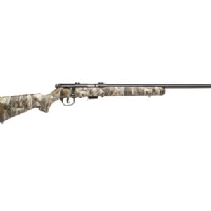 Savage Arms 93R17 bolt-action rifle in .17 HMR with 21-inch blued barrel and camouflage stock