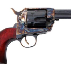 Traditions 1873 Single Action Revolver .357 Magnum with color case hardened frame, wood grips, and 3.5-inch blued barrel