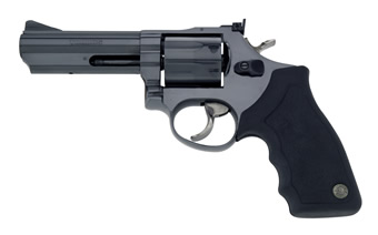 Taurus Model 66 .357 Magnum revolver with 4-inch barrel and matte black oxide finish, left side view