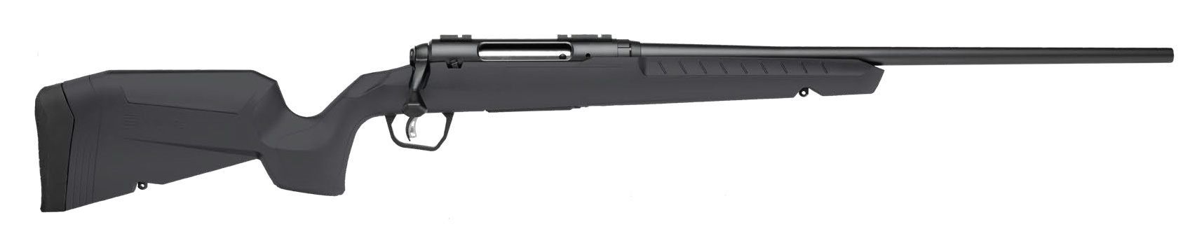 Savage Arms Axis II .243 Winchester bolt-action rifle with 22-inch blued barrel and gray synthetic stock