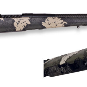 Weatherby Mark V Backcountry Guide bolt action rifle chambered in 6.5 RPM with 24-inch barrel