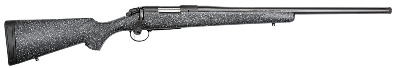 Bergara B-14 Ridge bolt-action rifle in 7mm PRC with 22-inch threaded barrel and black speckled gray stock