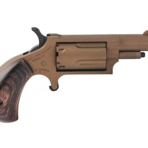 North American Arms Bootlegger .22 Magnum single-action mini revolver with burnt bronze finish and 1-5/8 inch barrel